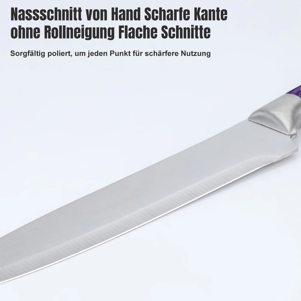 DFITO 6-teiliges ultra-scharfes 3Cr13 Küchenmesserset aus Edelstahl mit Hohlgriff, professionelle Haushaltsmesser für Fleisch/Gemüse