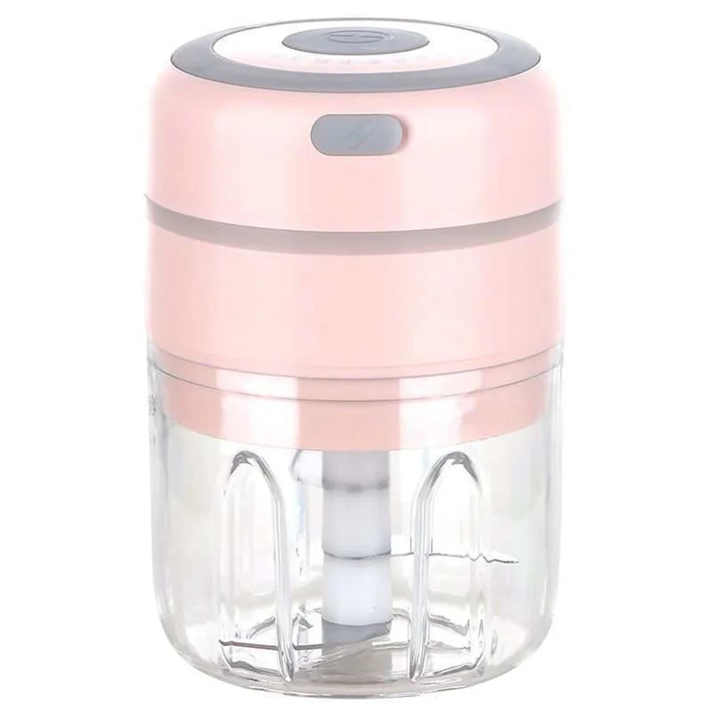 Mini-Elektrozerkleinerer für Knoblauch, tragbarer, kabelloser Gemüsemixer, USB-wiederaufladbarer Zwiebelhacker für Babynahrung, Chili, Kräuter