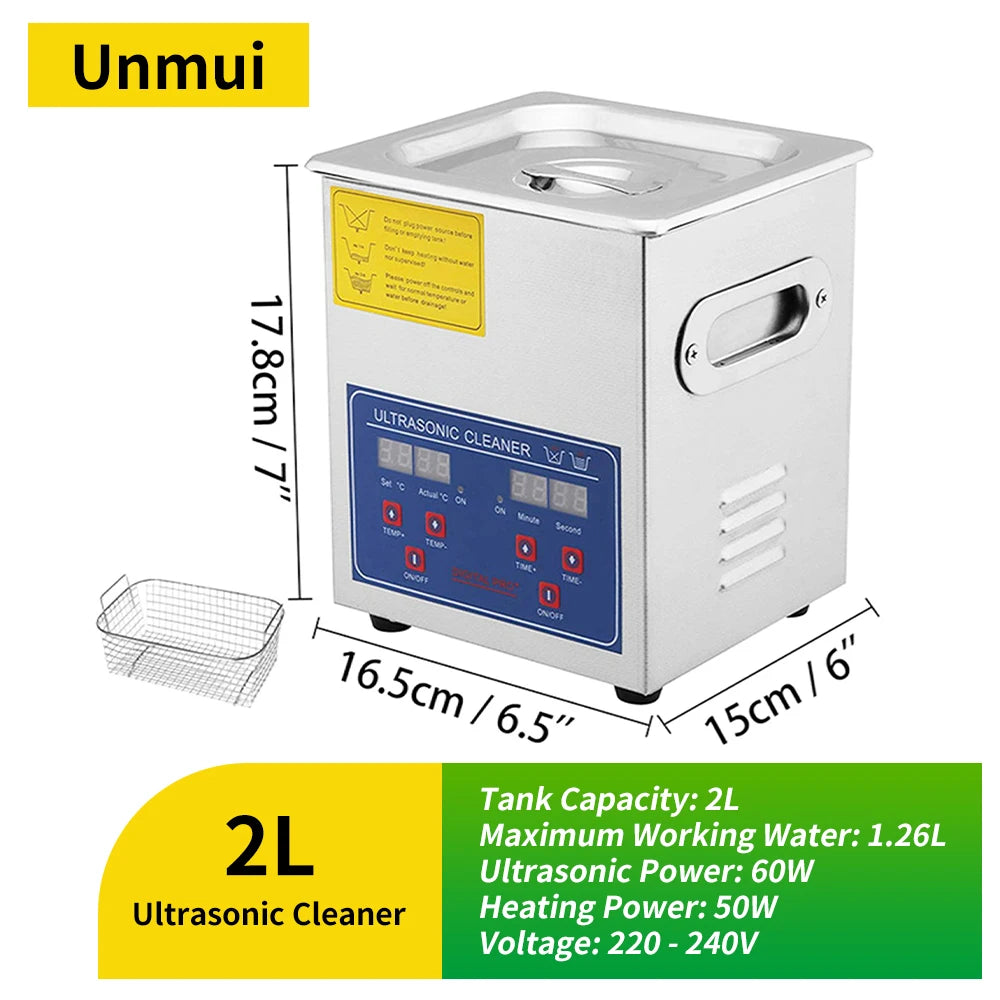 Digitaler Ultraschallreiniger 2L/3L/6/10/15/30L mit Heizung, 40KHz Ultraschallreinigungsgerät aus Edelstahl, Haushaltsgerät