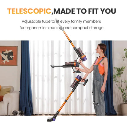 Erabros EV5 550W 70KPA Cordless Vacuum Cleaner with Ultra-Strong Suction Power, 80 Minutes Runtime, Smart Handheld Vacuum with 4 Modes