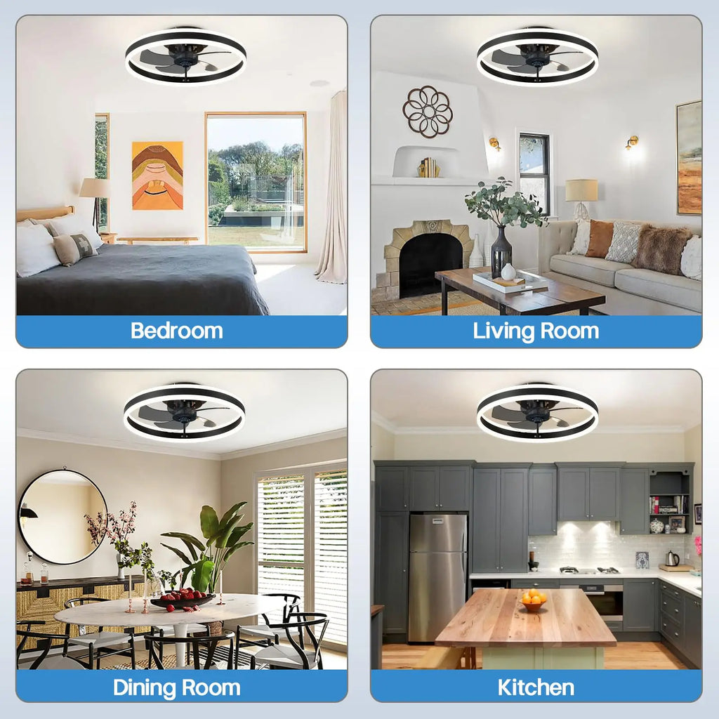 Plafoniera a LED semplice con ventilatore a soffitto Telecomando Acrilico Intelligenza Soggiorno Luce Illuminazione da cucina Ventilatore moderno