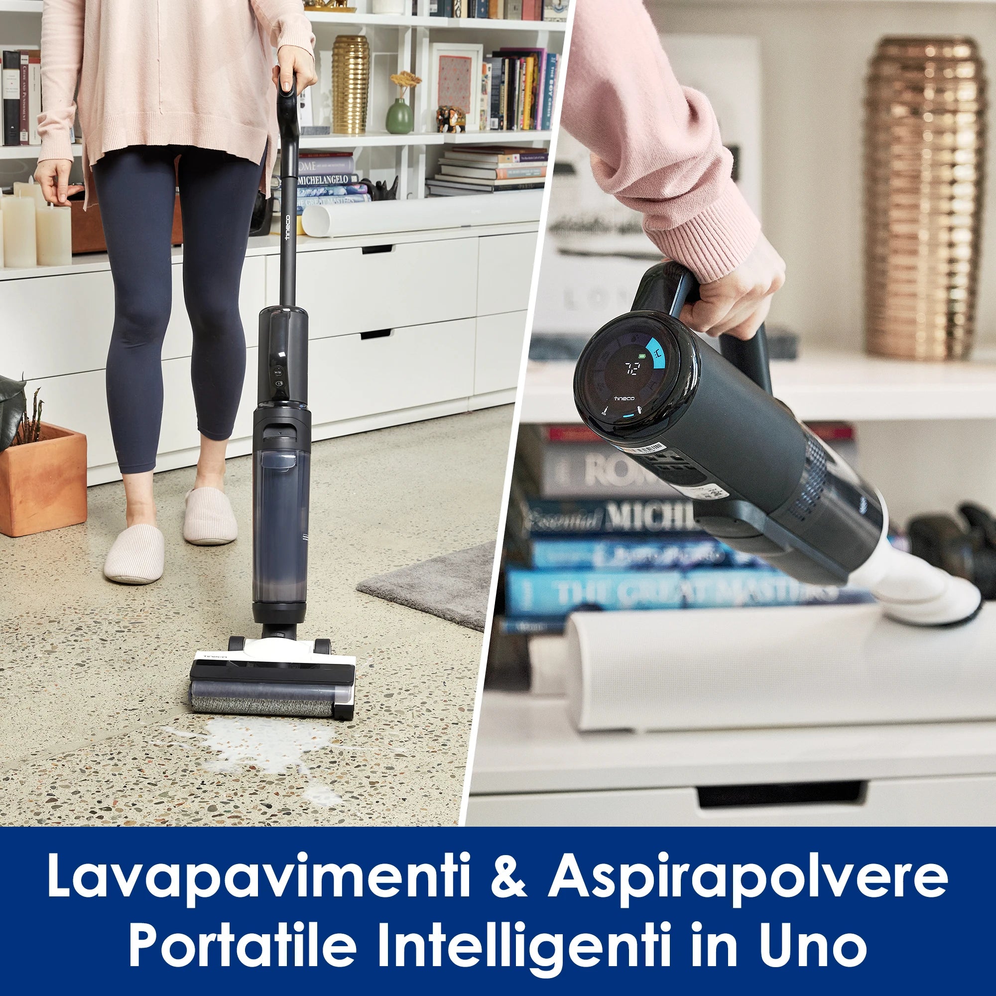 Tineco Floor One S5 Combo Smarter Nass-/Trockensauger mit iLoop-Technologie, 5-in-1 Nasssauger für Tierhaare, Hartböden, LED-Display, Wi-Fi