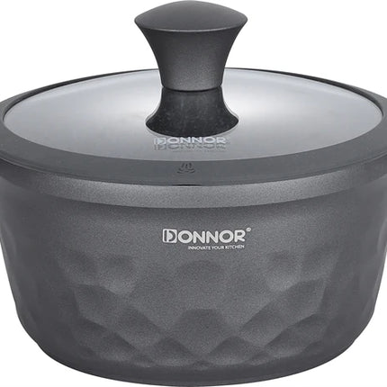 DONNOR 16 Pezzi Set di Pentole con Coperchio per Induzione, Pentola Multiuso per Stufato e Zuppa JT450