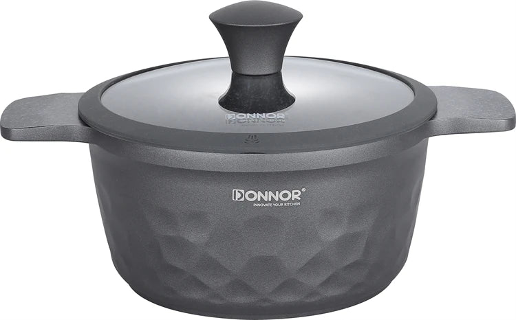 DONNOR 16-teiliges Topfset mit Deckel Induktionskochgeschirr Mehrzweck-Eintopf-Kochtopf Suppentopf JT450