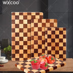 WXCOO Holzschneidebrett Spleißbrett Schachbrettmuster für Küchenarbeitsplatte Schneidebrett für Obst Gemüse Gadget