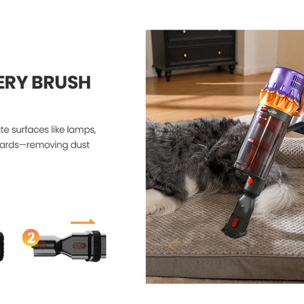 Erabros EV5 550W 70KPA Cordless Vacuum Cleaner with Ultra-Strong Suction Power, 80 Minutes Runtime, Smart Handheld Vacuum with 4 Modes
