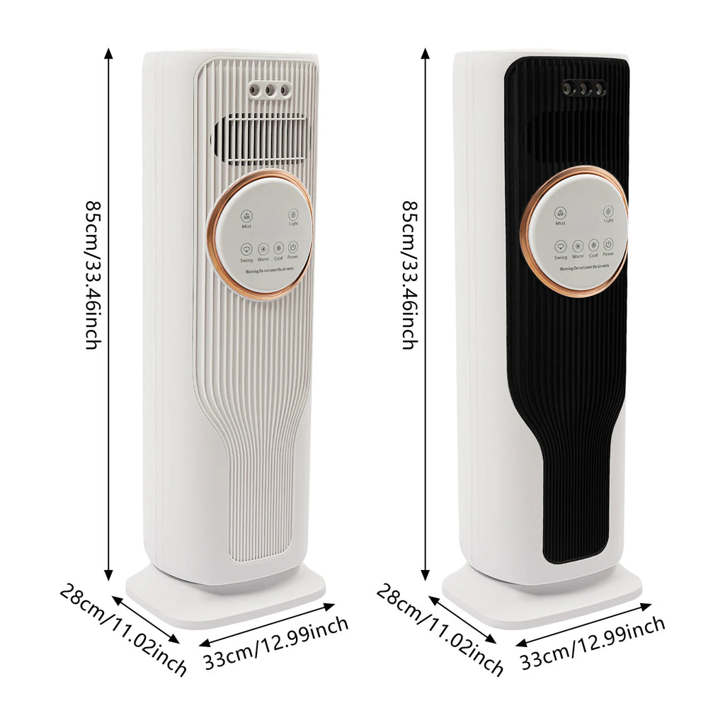 Ventola per riscaldatori spaziali da 2000 W Ventola di raffreddamento dell'aria Ventola di raffreddamento/riscaldamento con telecomando e umidificazione