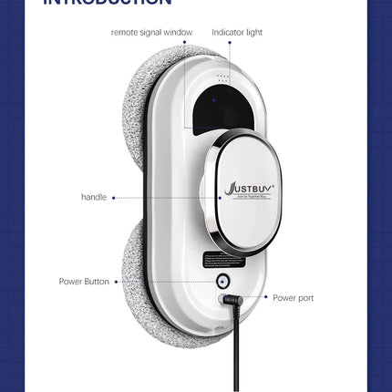 Robot window vacuum cleaner that cleans the remote-controlled electric glass cleaner
