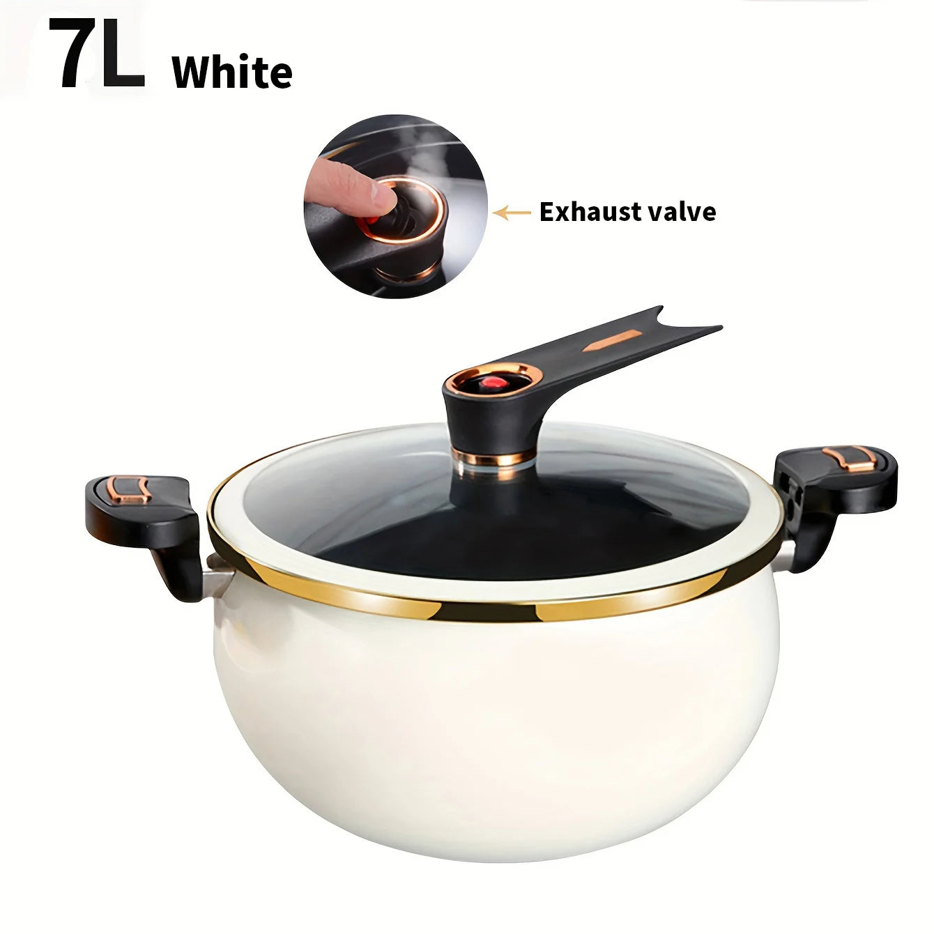 1 pentola a pressione Fat Daddy Micro, grande capacità da 7 litri, 26 cm, adatta per uso domestico, pentola antiaderente multifunzionale per stufare e cucinare zuppe, compatibile con piani cottura a induzione e fornelli a ga
