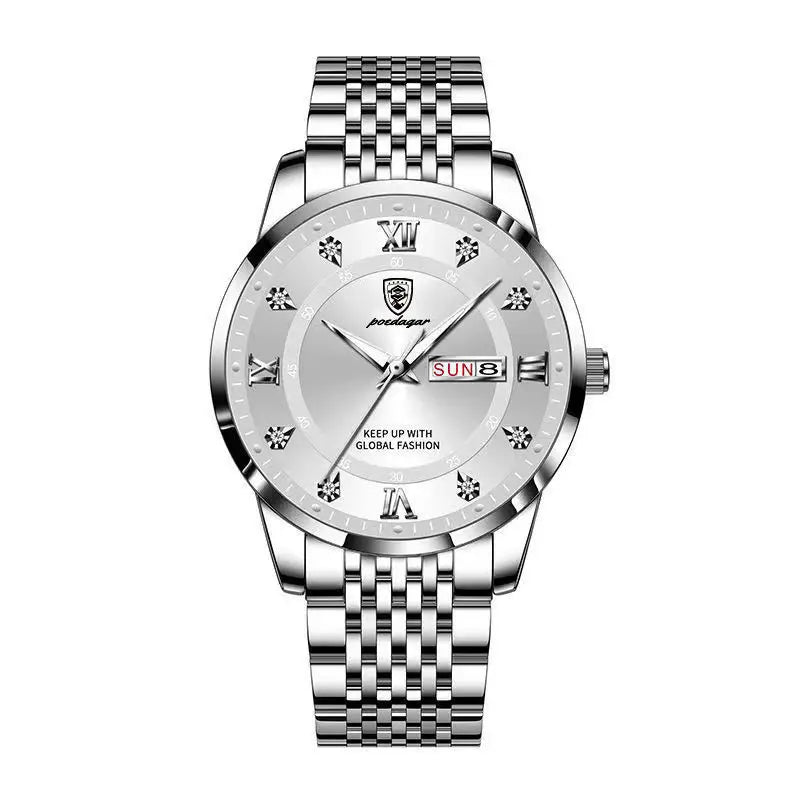 Herrenuhr, wasserdicht, mit Doppelkalender, Nachtlicht, koreanische Ausgabe, modische Armbanduhr, Geburtstagsgeschenk für Männer, Überraschung