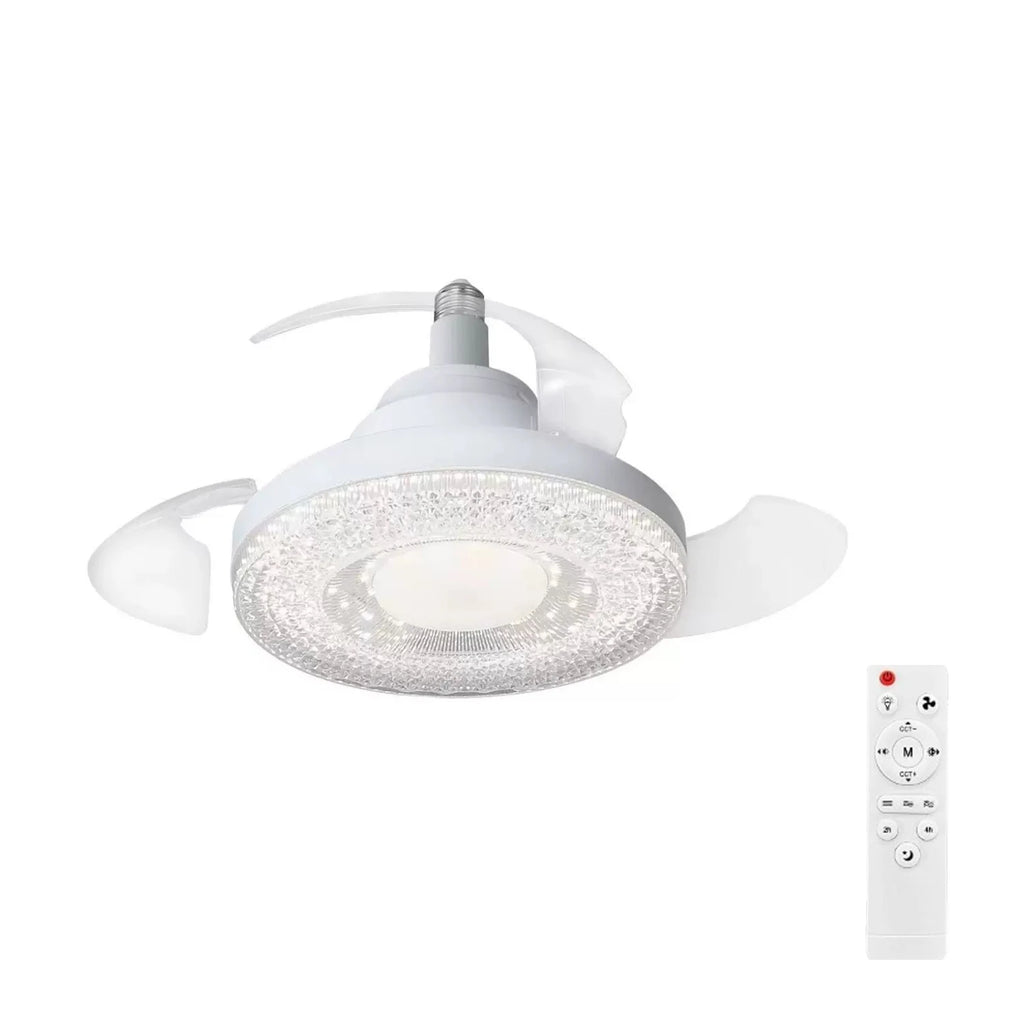 Ventilatore da soffitto JOYINLED con illuminazione e telecomando, pale retrattili a scomparsa, luce dimmerabile, silenzioso, 3 velocità per camera da letto