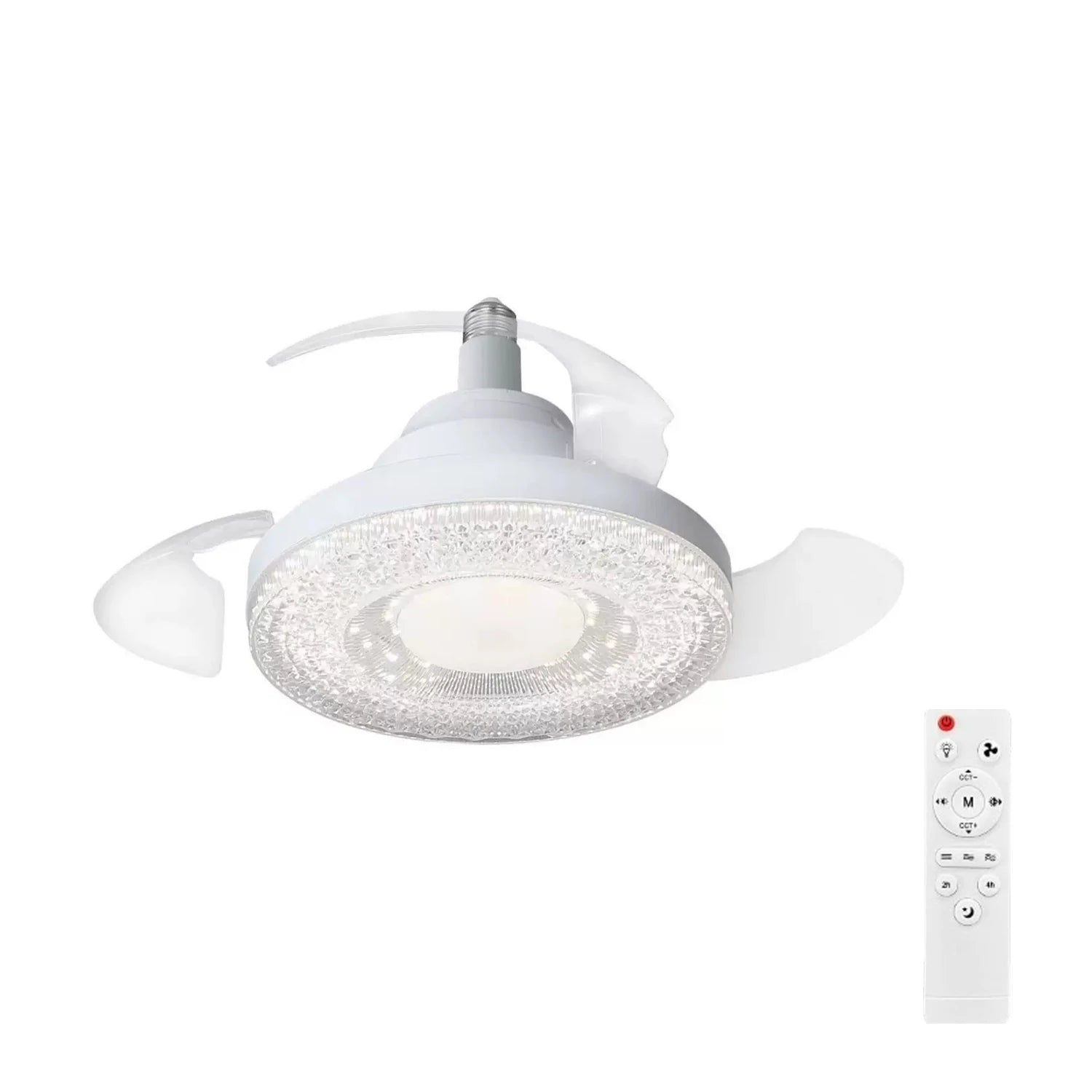 Ventilatore da soffitto JOYINLED con illuminazione e telecomando, pale retrattili a scomparsa, luce dimmerabile, silenzioso, 3 velocità per camera da letto