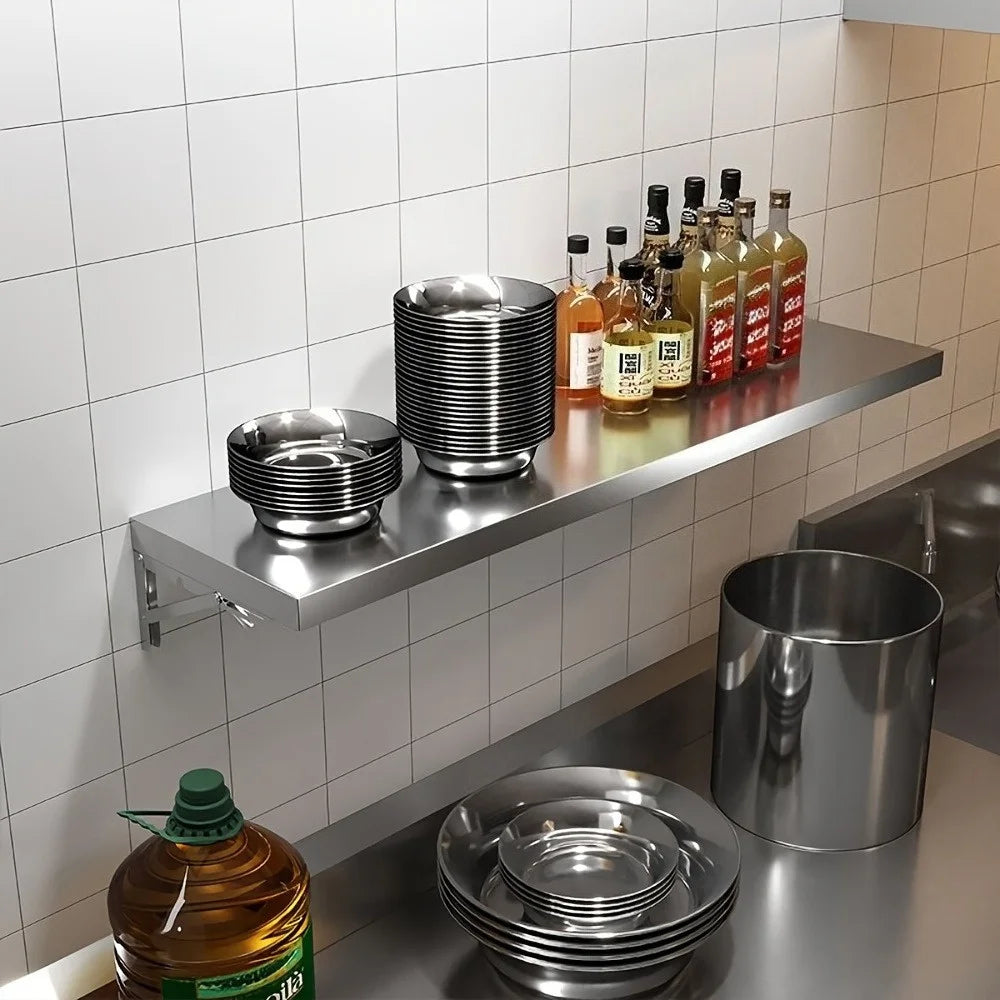 Mensola a muro in acciaio inossidabile: design pieghevole salvaspazio, resistente alla ruggine e facile da pulire, scaffale da cucina a 4 livelli