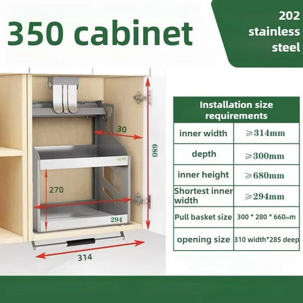 Space-Saving Pull-Down Shelf, Wall-Mounted Retractable Cabinet, Organizer Shelf, Kitchen Spice Racks, Multifunctional Kitchen Furniture