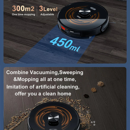 ABIR K30 Robot Vacuum Cleaner, Auto-Emptying Station, Lidar Laser, 6500PA Suction, Multi-Floor Mapping, Wet and Dry Appliance for Smart Home
