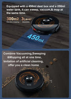 ABIR K30 Saugroboter, automatische Entleerungsstation, Laser-Lidar, 6500PA Saugleistung, mehrstöckige Kartierung, Nass- und Trockengerät für Smart Home
