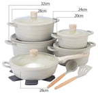 DONNOR 15 Pezzi Pentole e Padelle in Ceramica Set di Pentole Sane Antiaderenti Set da Cucina Set da Cucina con Padella a Induzione RV Set JT530