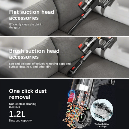 MPQU 550W Aspirapolvere Portatile Senza Fili 50kPa Forte Aspirazione Batteria Staccabile Touchscreen Filtro HEPA Scopa Elettrica Spedizione Veloce dalla Polonia