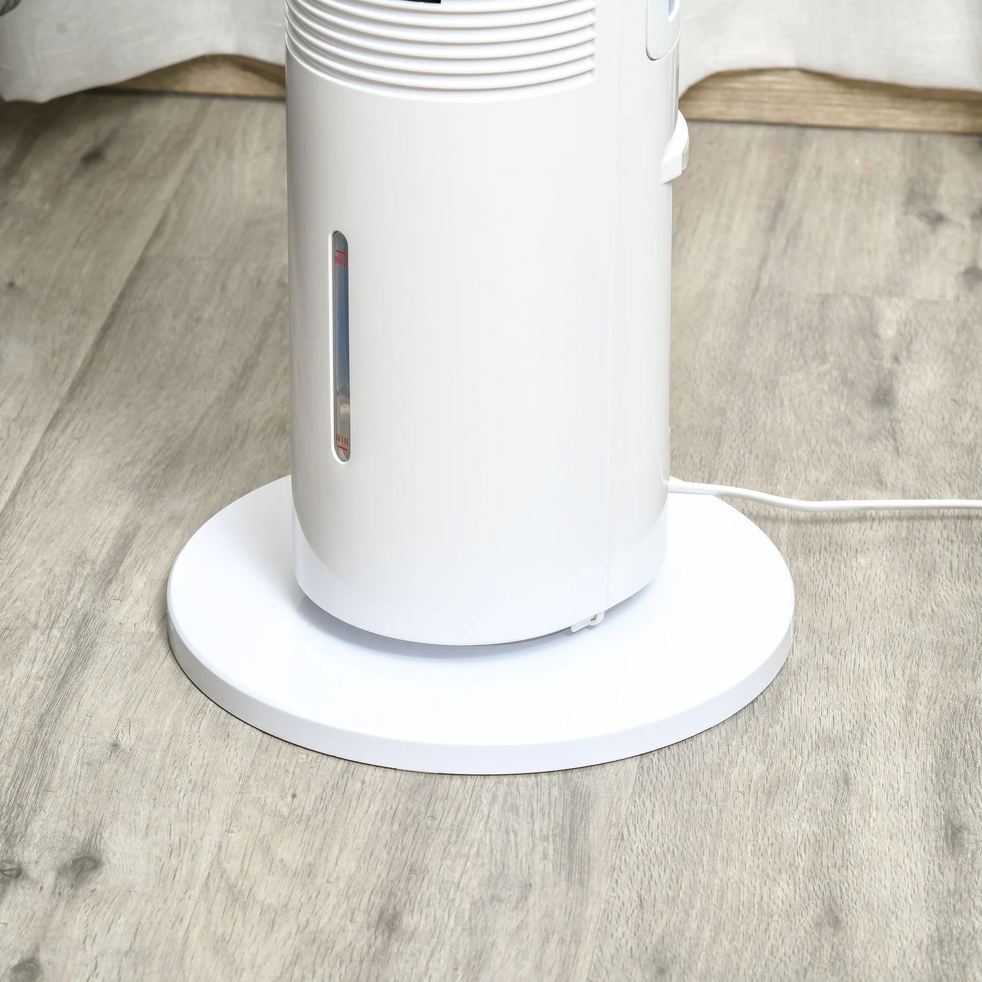 Ventilatore a torre da 60W raffreddato ad acqua con telecomando, funzione umidificante, timer di 8 ore, adatto per ambienti inferiori a 20 m². ㎡ Diametro 30 cm, altezza 100,8 cm.