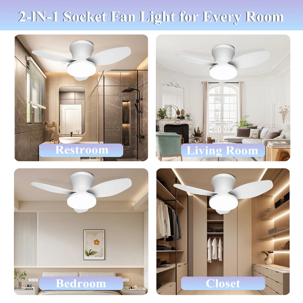 Ventilatore da Soffitto Moderno con Luci, Motore DC Silenzioso, Telecomando