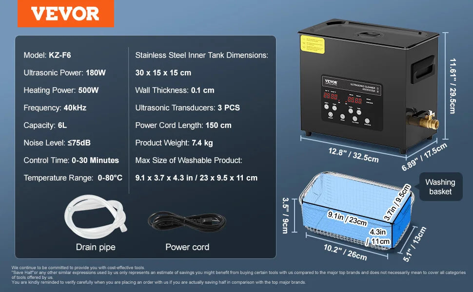 SucceBuy 2L 3L 6L 10L 15L Ultraschallreiniger Tragbare Ultraschall-Spülmaschine Ultraschall-Haushaltsgeräte mit Timer