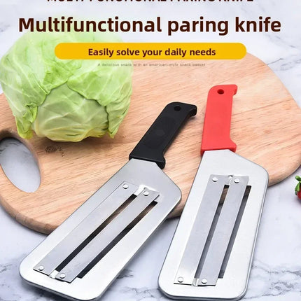 Affettatrice per Verdure in Acciaio Inox, Utensile Multifunzione per Tagliare e Sminuzzare Cavolo, Lattuga, Carote e Cipolle per Preparazione in Cucina