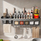 Scaffale portaoggetti da parete per cucina, portaoggetti drenabile per coltelli, bacchette, organizer combinato per spezie da cucina