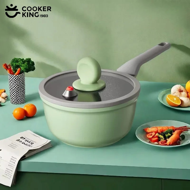 COOKER KING 18 cm Milchtopf für Kinder, Medizinischer Steinüberzug, Topf für Babynahrung, Antihaft-Eintopf Topf für Nudeln, Kochgeschirr