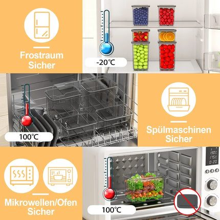 Set of 32 Airtight Food Storage Containers with Lids, BPA-Free Plastic Pantry Organizers, Leak-Proof Kitchen Containers for Cereal, Flour, Spices and Dry Food with Labels