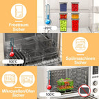 Set mit 32 luftdichten Lebensmittelbehältern mit Deckeln, BPA-freie Vorratskammer-Organizer aus Kunststoff, auslaufsichere Küchenbehälter für Müsli, Mehl, Gewürze und trockene Lebensmittel mit Etiketten
