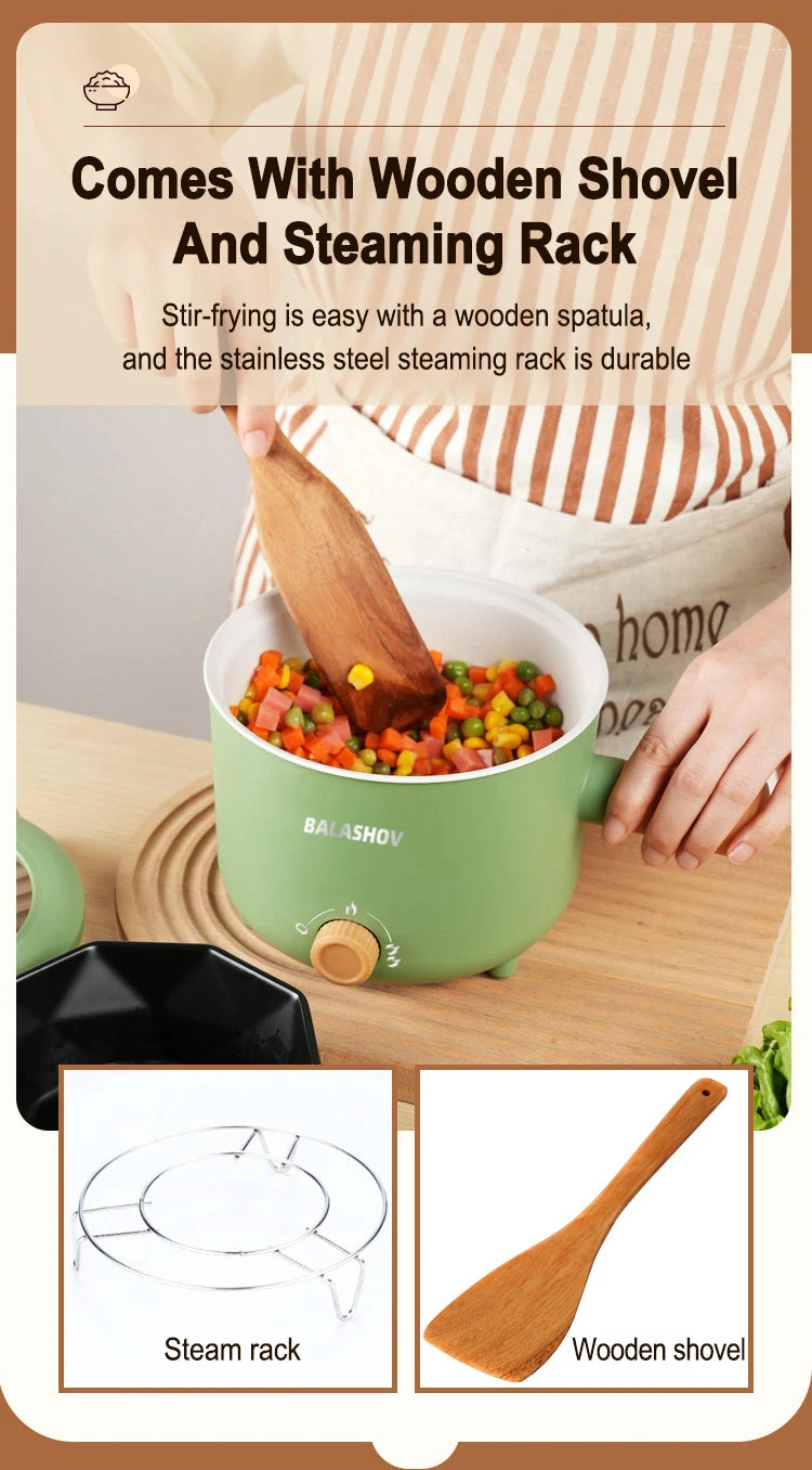 Mini-Multifunktions-Elektroherd Antihaft-Topf Bratpfanne Ramen Dormitory Small Hot Pot Elektroherd 1,7 Liter