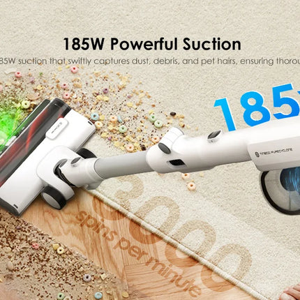 Tineco PURE ONE A50S Aspirapolvere Senza Fili, 185W di Potenza di Aspirazione, 70 Minuti di Autonomia, Serbatoio Polvere da 1L, Spazzola 3DSense, Gestisce Facilmente Sporco di Grandi Dimensioni