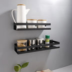 Portaspezie in Acciaio Inox Senza Foratura, Organizzatore da Parete per Cucina e Bagno, Organizzatore per Stoccaggio Domestico