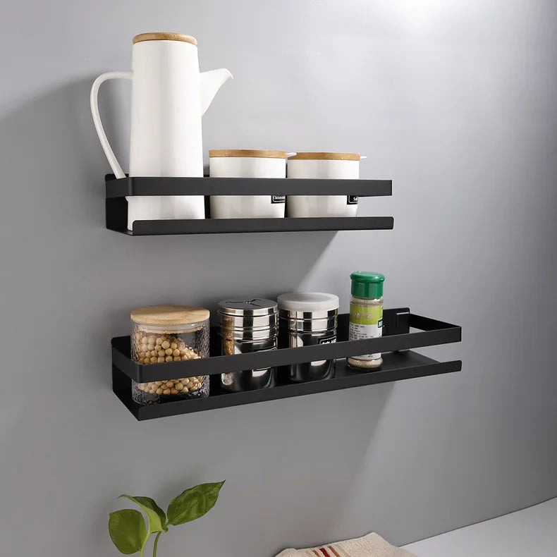 Portaspezie in Acciaio Inox Senza Foratura, Organizzatore da Parete per Cucina e Bagno, Organizzatore per Stoccaggio Domestico