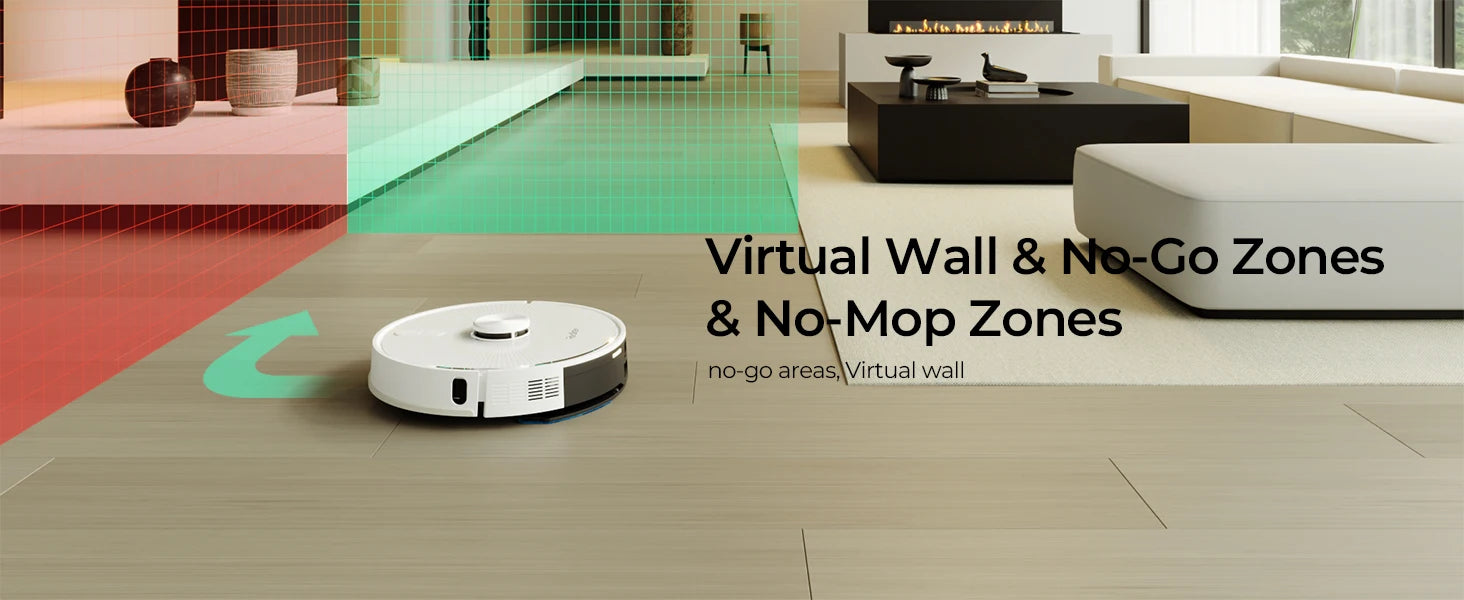 Redkey R10 Saugroboter, LiDAR-Navigation, App-Steuerung, 4000PA Saugkraft, Intelligente Wischfunktion, Boden- und Teppichreiniger (1000W)