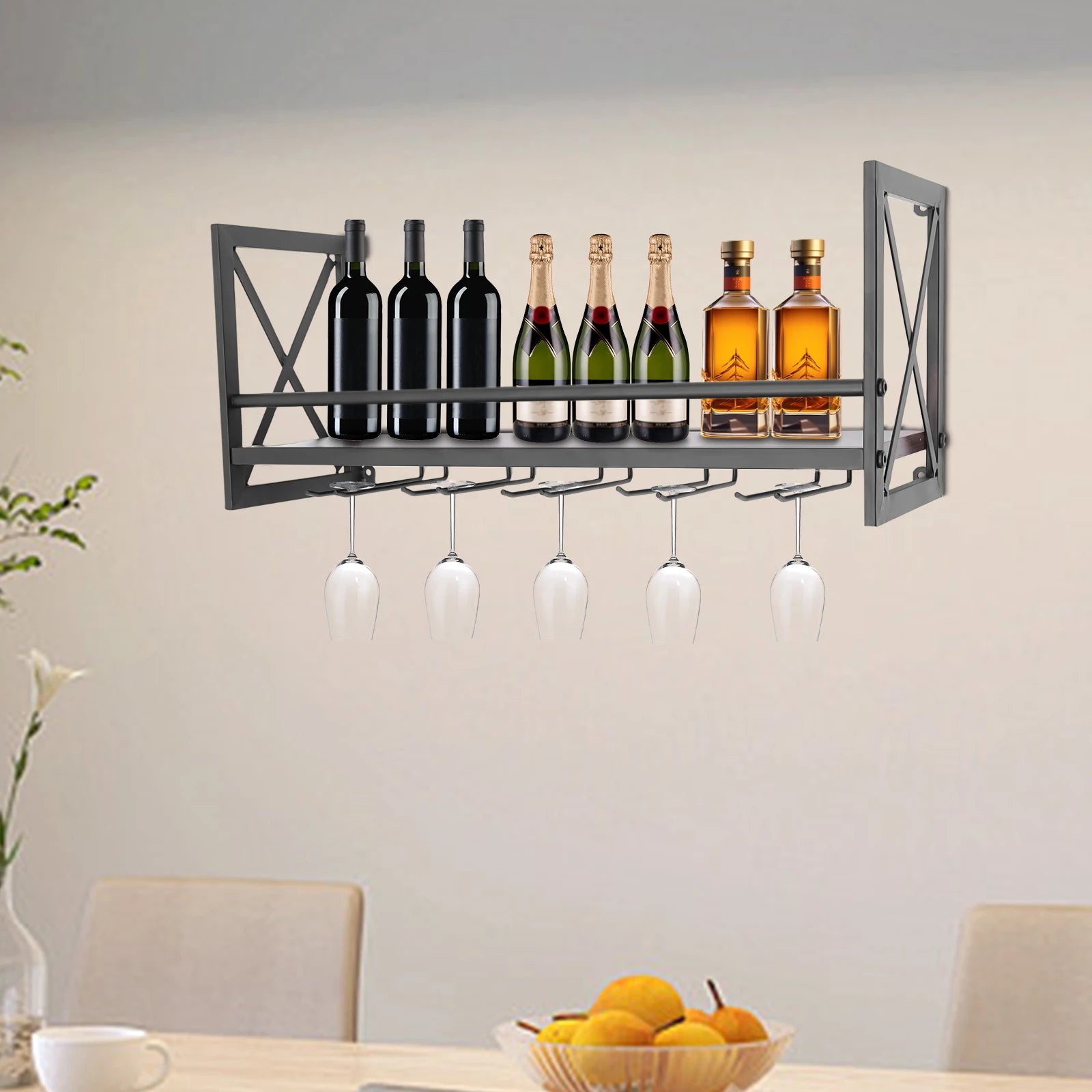 Scaffale portaoggetti a parete in metallo, portabottiglie da Bar, supporto per cucina ristorante bagno