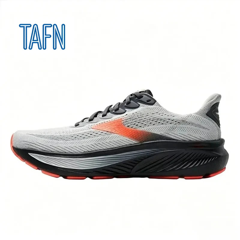 Professionelle Laufschuhe aus ultra-atmungsaktivem Jacquard-Gewebe, mit hochreaktiver Wellensohle für Marathontraining und intensive Langstreckenläufe.