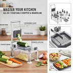 Gemüseschneider, Mandoline, All-in-One Gemüseschneider mit 8 Edelstahlklingen, Käsereibe, Zwiebel- und Kartoffelschneider mit Behälter, Küchenhelfer und Geräte zum Essen