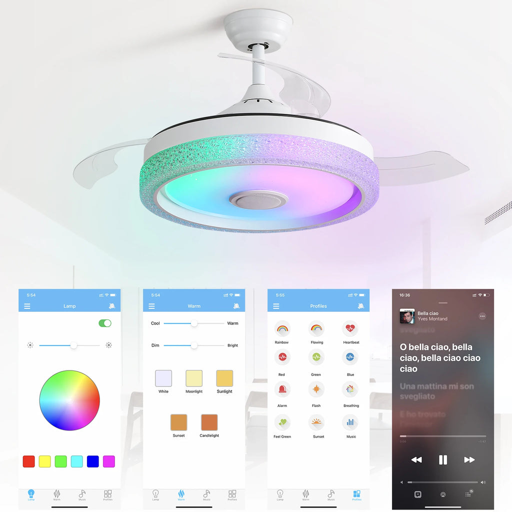 Ventilatore da soffitto 42 pollici con luce LED e telecomando