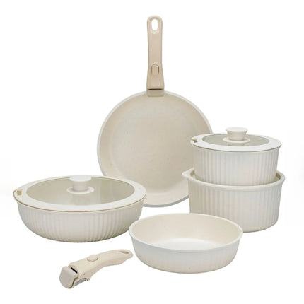 15 pezzi Set di pentole e padelle antiaderenti con manico rimovibile, Set di pentole da cucina a induzione con manico staccabile senza PFOA