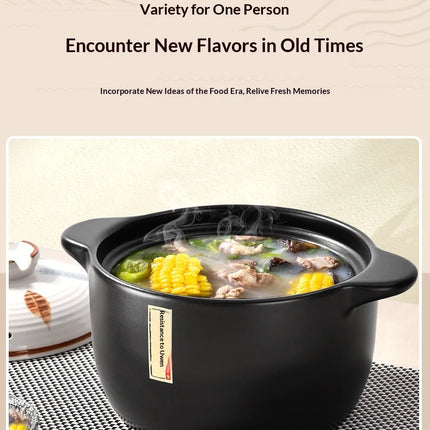 Ceramic Pots Clay Pot Gas Stove Safe Durable Heat Resistant Crack Proof Casserole Stew Soup Clay Pot Rice Cooker
