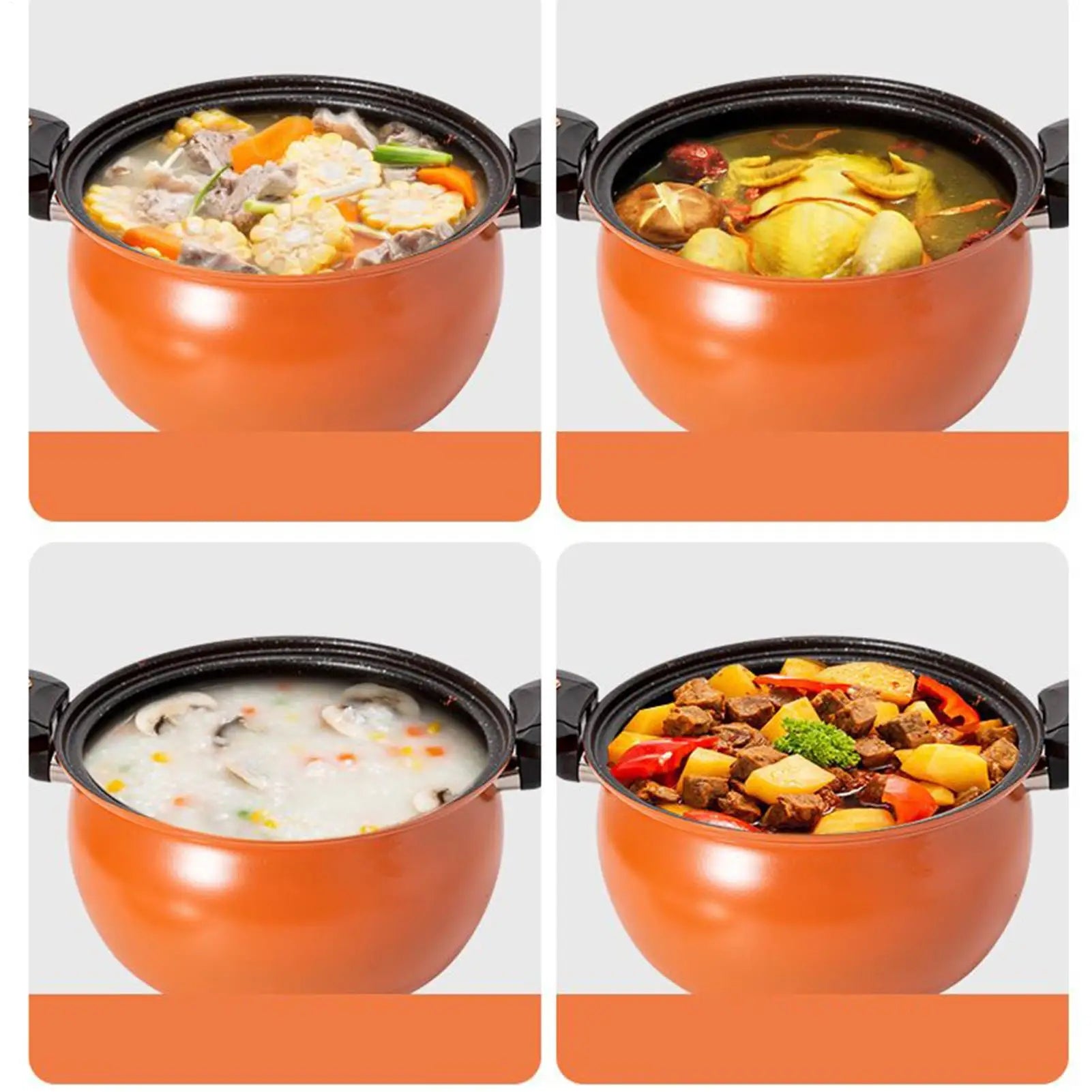 Antihaft-Schnellkochtopf, antihaftbeschichtet, mit transparentem Deckel zum Kochen von Suppe, für zu Hause, Induktionsherde