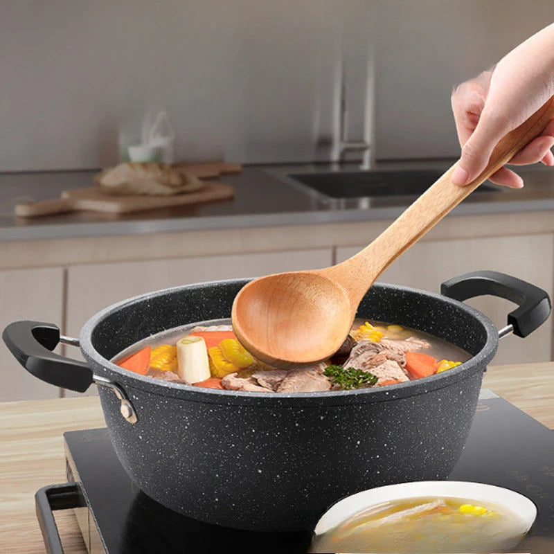 Maifan Antihaft-Universal-Steintopf für Suppen mit Deckel, Küche, Kochen zu Hause, Töpfe mit zwei Ohren, Gas-Induktionsherd
