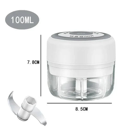 250/100ML Mini Tritatutto Elettrico da Cucina USB, Tritacarne Portatile, Tritaverdure per Uso Domestico in Cucina