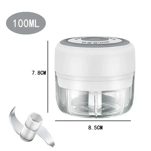 250/100ML Elektrischer Küchenzerkleinerer Mini USB Lebensmittelzerkleinerer Tragbarer Fleischwolf Gemüsezerkleinerer für den Heimgebrauch in der Küche