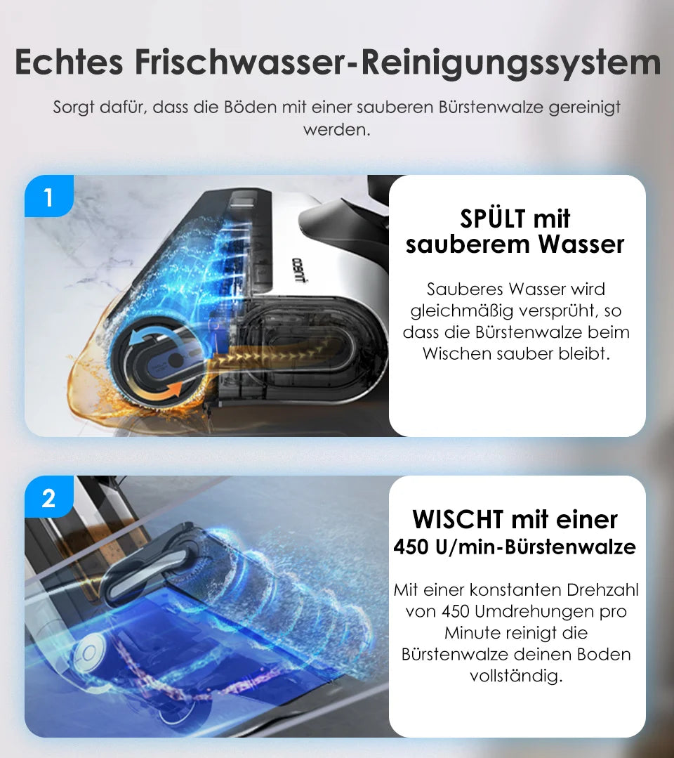 Tineco Floor One S5 Combo Smarter Nass-/Trockensauger mit iLoop-Technologie, 5-in-1 Nasssauger für Tierhaare, Hartböden, LED-Display, Wi-Fi