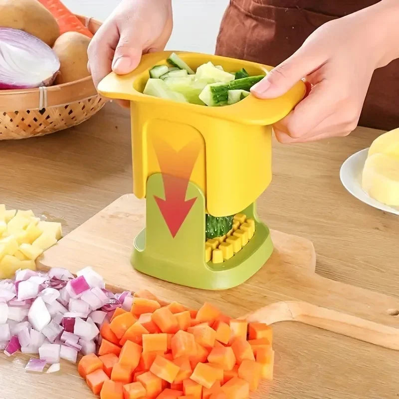 Affettatrice multifunzionale per cetrioli, patate, per uso domestico, a pressione manuale, per cipolla, utensili da cucina, tritatutto per verdure, patatine fritte