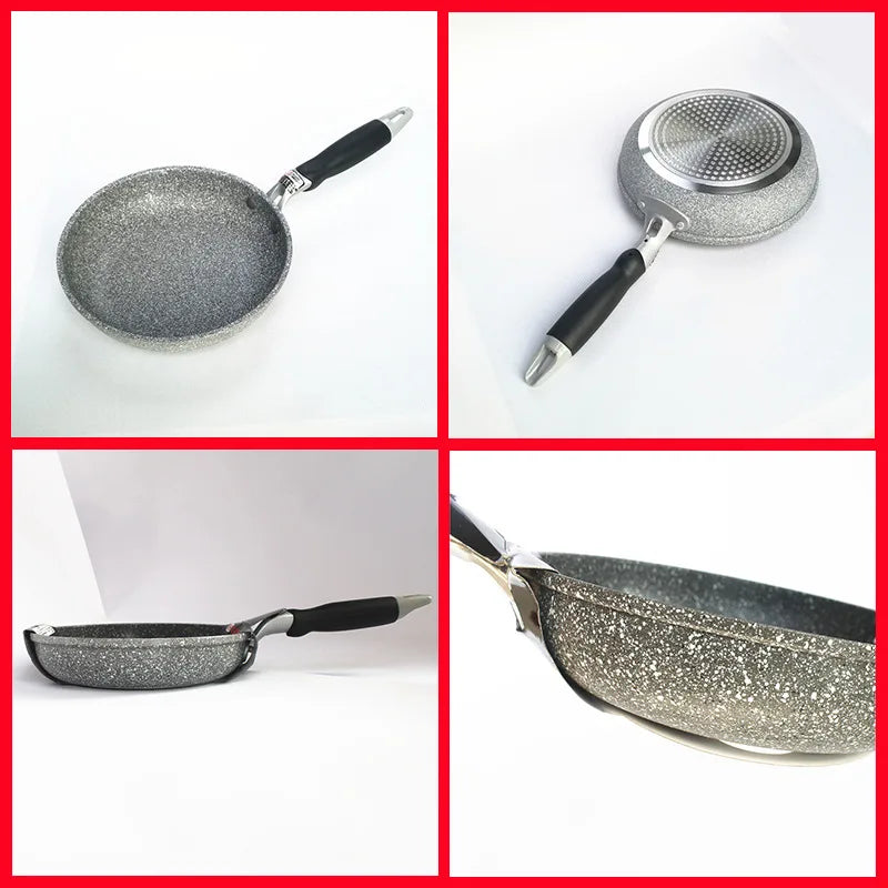 Padella antiaderente Padella Wok in pietra resistente Padella per bistecca domestica Pancake fornello a induzione fritto fornello a gas Set di pentole per la cucina