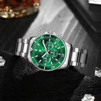 SAPPHERO Orologio Uomo Quarzo Cronografo Sport Acciaio Inossidabile Impermeabile 50M