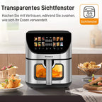 Friggitrice ad Aria Calda 8.5L con Finestra di Visualizzazione e Display a Colori